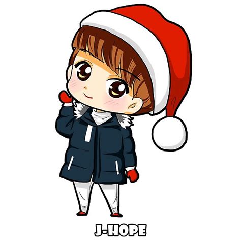 Kpop J Hope Bts Merry Christmas Chibi Poster By Lysavn Redbubble