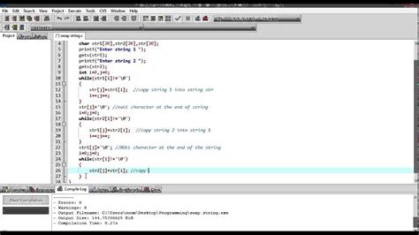 How To Swap Two String C Program Youtube