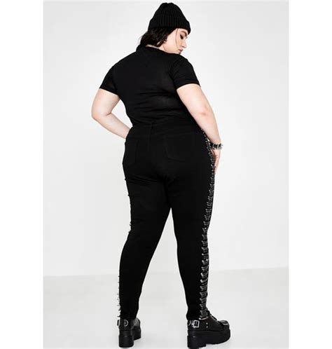 Plus Size Current Mood Safety Pin Skinny Jeans Dolls Kill