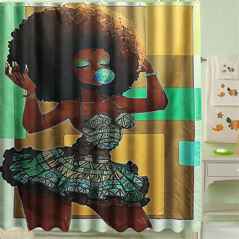 These mats rugs with large size, can be widely used in various occasions, such as bathroom, kitchen. 4/3pcs African Girl Bathroom Set Printed Rubber Backing ...