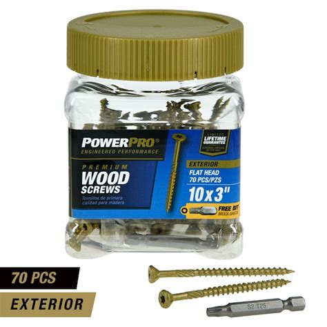 Power Pro 10 X 3 In Epoxy Exterior Wood Screws 70 Per Box In The