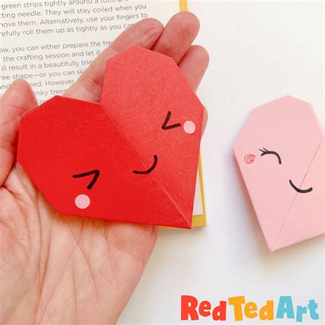 Paper Heart Craft Easy Heart Origami Bookmarks Simple Steam