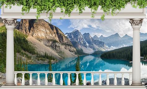 R Customize 3d Stereoscopic Wallpaperalpine Lake Scenery Wallpaper For