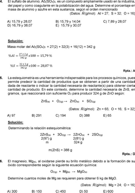 EstequiometrÍa Problemas Resueltos CÁlculos EstequiomÉtricos Mol