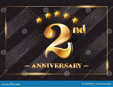 Logotipo Del Vector De La Celebración Del Aniversario De 2 Años 2do