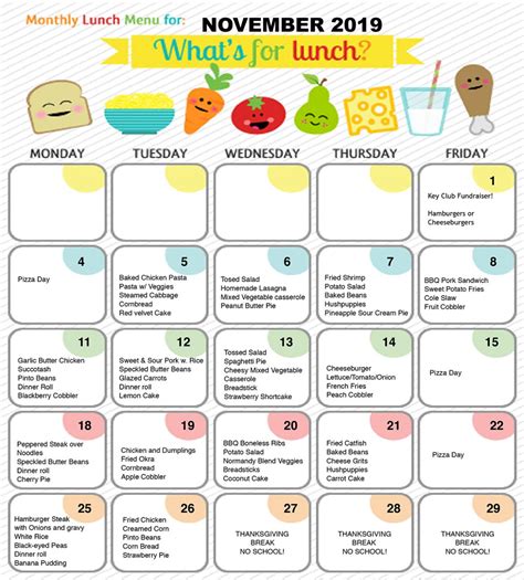 Lunch Menu Copypages South Baldwin Christian Academy Accredited