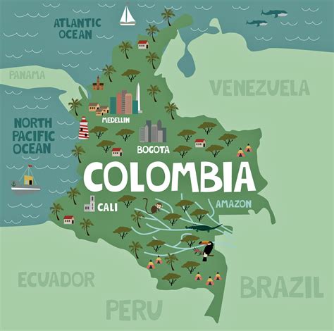 Colombia Map Of Major Sights And Attractions