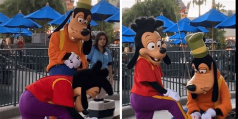 Goofy Displays His Awesome Dad Skills To Disney World Guests Inside