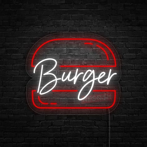 Reclama Lampa Luminoasa Decorativa Din Led Neon Burger