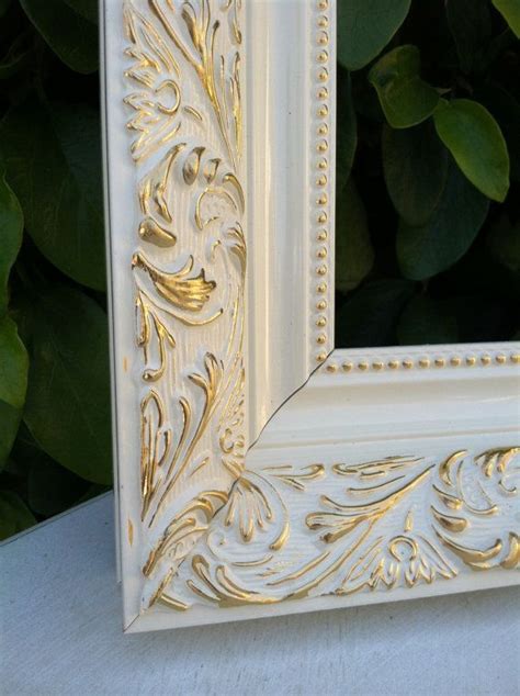 Ivory And Gold Picture Frame 11x14 Ornate Wedding Frame Chunky Frame