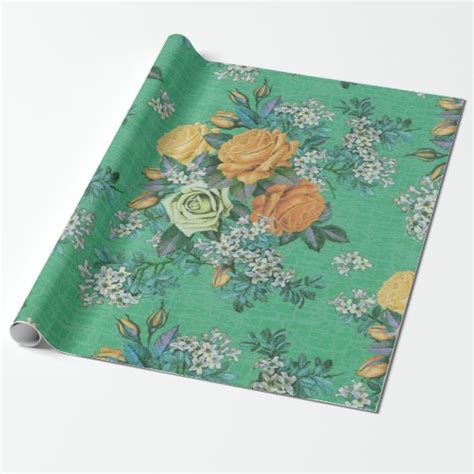 Vintage Elegant Flowers Floral Theme Pattern Wrapping Paper
