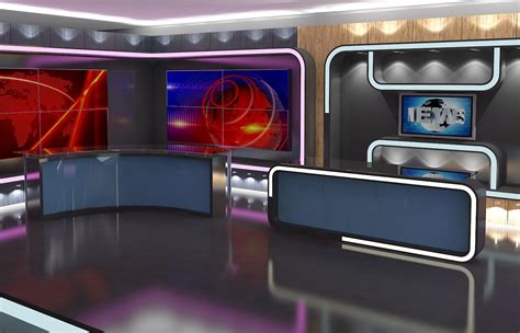 3d Virtual Tv Studio News Set 16 3d Model Flatpyramid