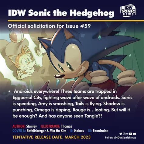 Sonic Idw Comics Issue 59 Cover A Revealed Rsonicthehedgehog