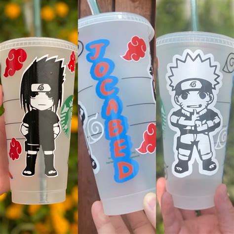 Naruto Y Sasuke Inspiraron Starbucks Cold Cup Naruto Sasuke Etsy