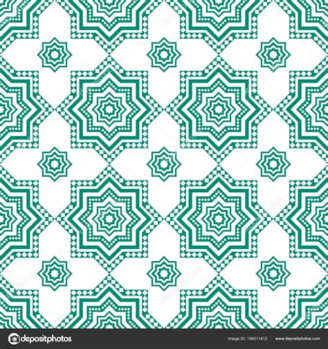 Decorative Arabian Pattern Green Seamless Arabic Texture Abstract