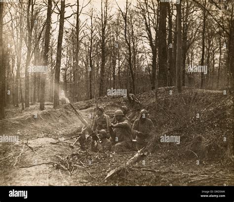 French Machine Gun Wwi Stock Photo Alamy