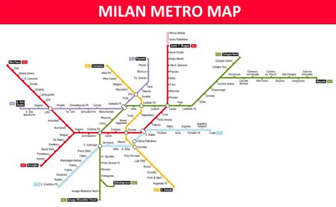 Milan Metro Map One World One Lifetime