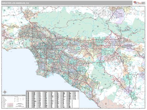 Greater Los Angeles Ca Metro Area Wall Map Premium Style By Marketmaps