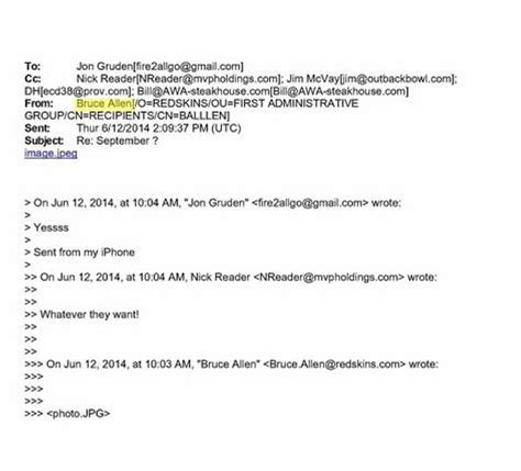 Lewd 2012 Emails Between Former GM Majors Bruce Allen And Jon Gruden