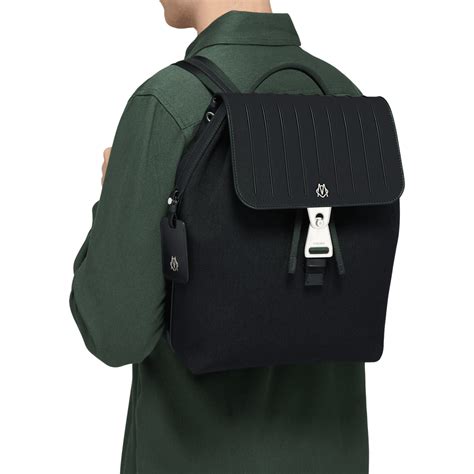 Flap Backpack Medium In Leather And Canvas Black Rimowa