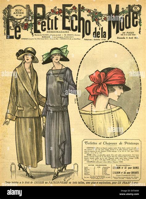 1920s France Le Petit Echo De Le Mode Magazine Cover Stock Photo Alamy