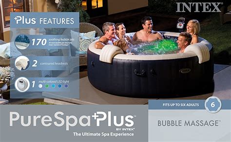 Intex Purespa 6 Person Hot Tub Home Inflatable Portable Round Spa
