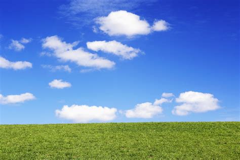 Clouds In Blue Sky Over Green Grass Posters And Prints By Corbis