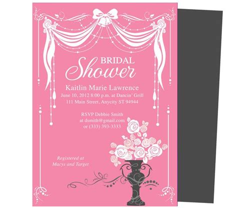 bridal shower invitation  templates  word