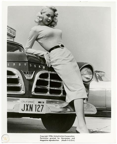 Voluptuous Bombshell Joi Lansing Vintage 1956 Hot Rod Cars Pin Up