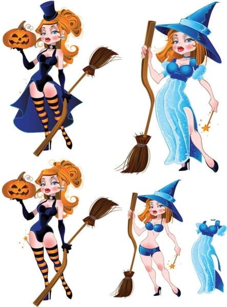 Pretty Witch With Halloween Eps Vector Uidownload