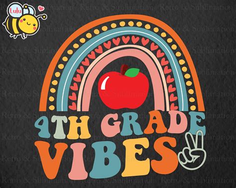Fourth Grade Vibes Rainbow Svg First Day Of School Svg Bac Inspire