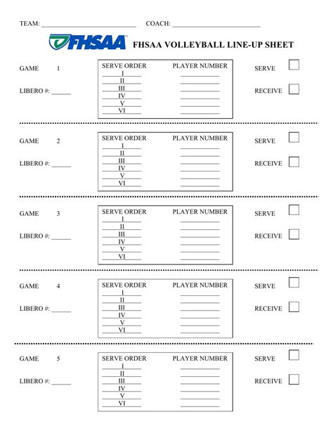 Free Printable Blank Volleyball Lineup Sheet Printable Word Searches