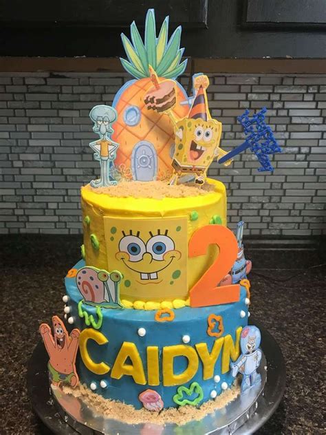 Spongebob Birthday Party Ideas Photo 2 Of 9 Spongebob Birthday Cake