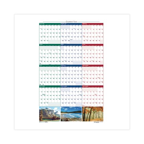 Earthscapes Recycled Reversibleerasable Yearly Wall Calendar Nature