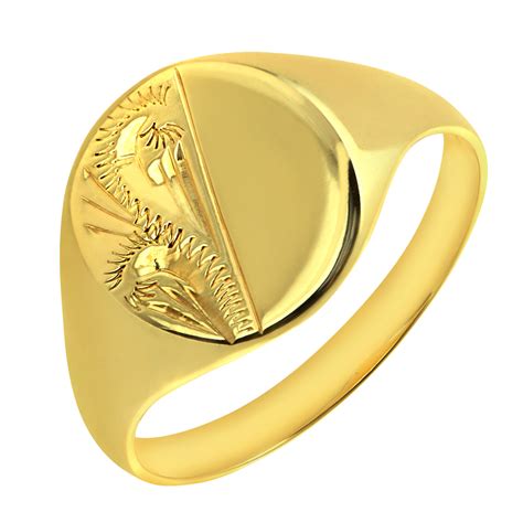 Solid 9ct Gold Ladies Engraved Oval Signet Ring Solid 9ct Gold Ladies Engraved Oval Signet