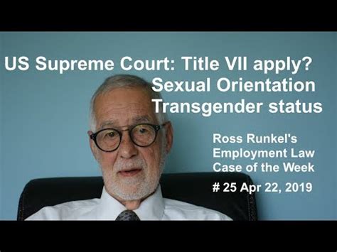 Us Supreme Court Will Decide Whether Title Vii Prohibits Discrimination Based On Sexual
