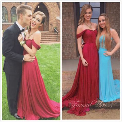 Formal Dress Sweetheart Red A Line Chiffon Long Prom Dresses Formal Dress Online Store