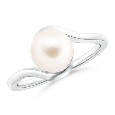 Freshwater Cultured Pearl Solitaire Bypass Ring Angara Uk
