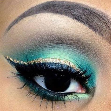 Turquoise Eyes Makeup Glitter Eyes Green Eyeshadow