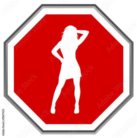 Sexy Woman Sign Roadsign Warning Signpost Vector Stock Image And Royalty Free