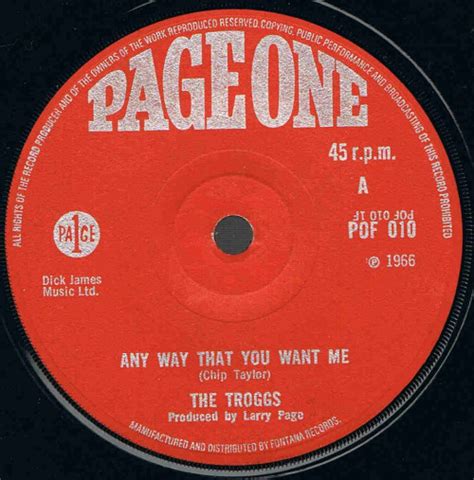 The Troggs Any Way That You Want Me 1966 Solid Centre Vinyl Discogs