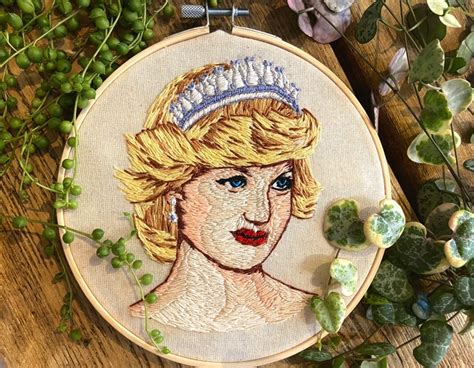 Princess Diana Embroidery Painting Of Princess Hand Stitched 157