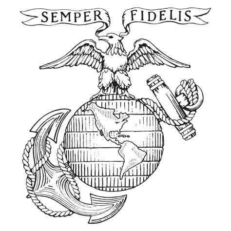 Marine Corps Symbol Pencil Coloring Pages
