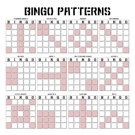 13 Best Printable Bingo Pattern Examples