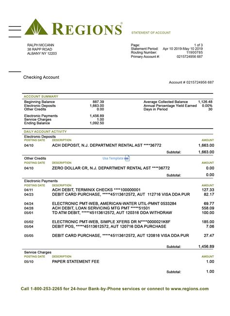Blank Bank Statement Template Download
