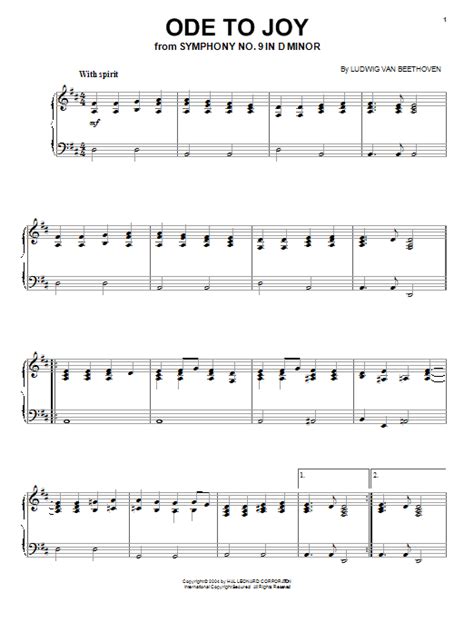 Instrumental solo in g major (transposable). Ode To Joy | Sheet Music Direct