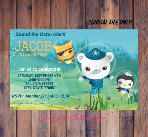 Octonauts Birthday Invitation Digital File Only Etsy