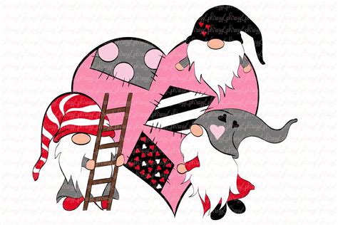 Valentine.Gnomies.Gnome.SVG.Clipart | Art and craft videos, Arts and
