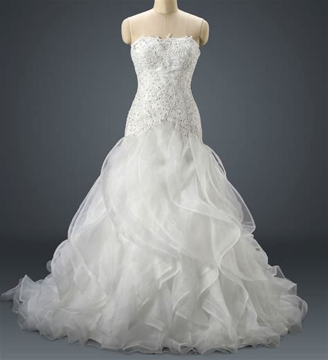 Isabella Couture Organza Ball Gown With Ruffled Skirt New Wedding Dress