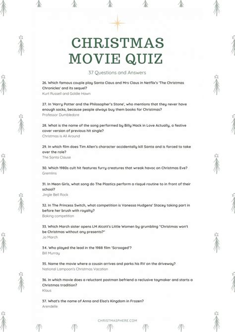 Christmas Movie Quiz 37 Questions And Answers About Christmas Films